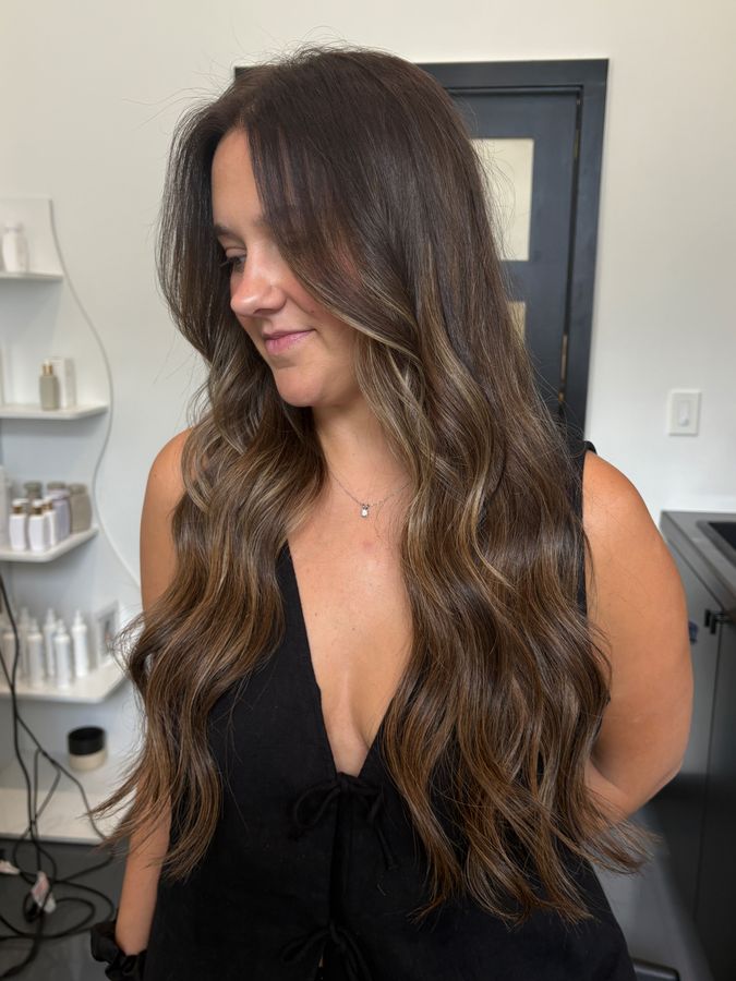 After hair extension transformation