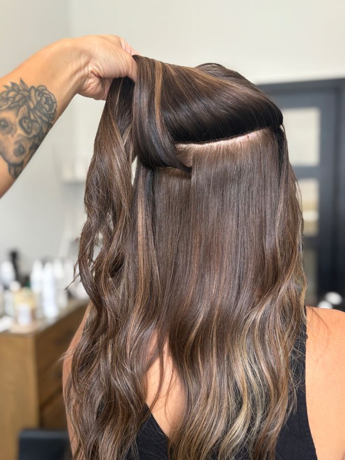 Before hair extension transformation